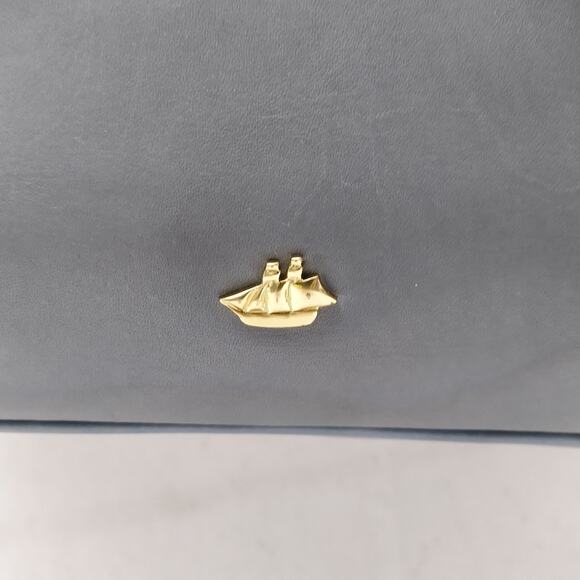 Brahmin Delaney Blue Leather Double Closure Satchel Bag - Picture 4 of 16